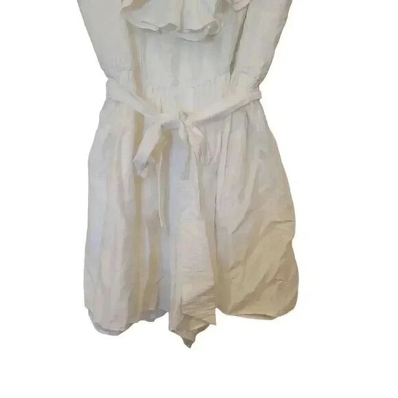 Do + Be Women's White Poly Ruffles Lined Bella Shorts Romper NEW - Picture 7 of 11